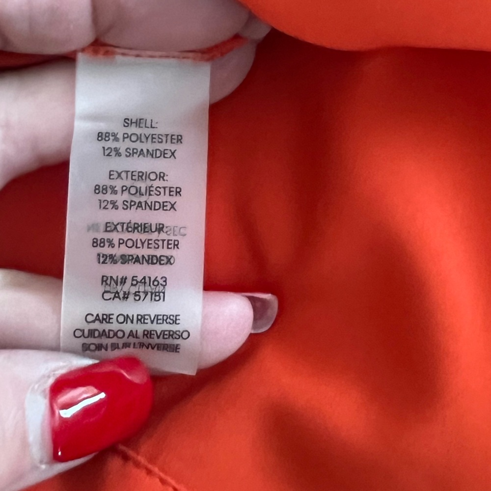 Calvin Klein Vibrant Reddish Orange Midi Dress with Waist Tie Women’s Size 4 - Picture 14 of 16